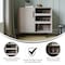 Flash Furniture Elmont Bar and Sideboard w/Shaker Style Single Door Cabinet w/Hanging Glass and Shelves, Gray NAN-F-HY-B23113-GRY-GG - alternate 8
